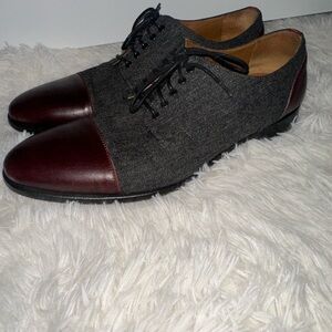 Taft Burgundy and Charcoal Oxford Shoes